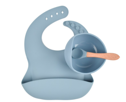 Silicone Bib & Bowl Feeding Set