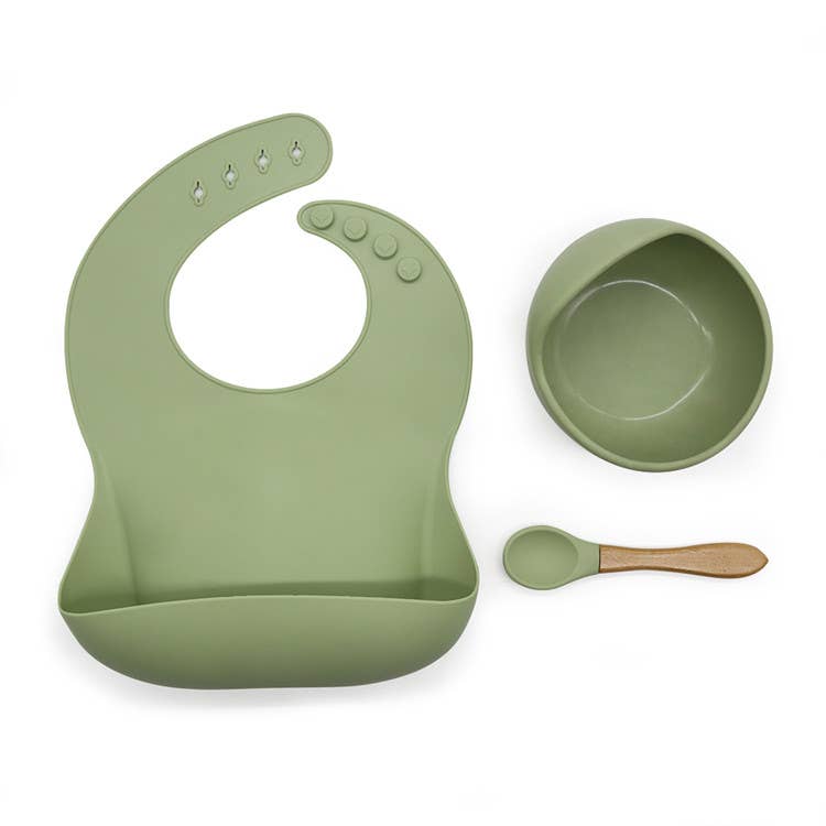 Silicone Bib & Bowl Feeding Set