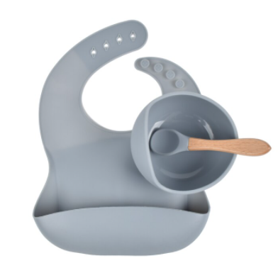 Silicone Bib & Bowl Feeding Set