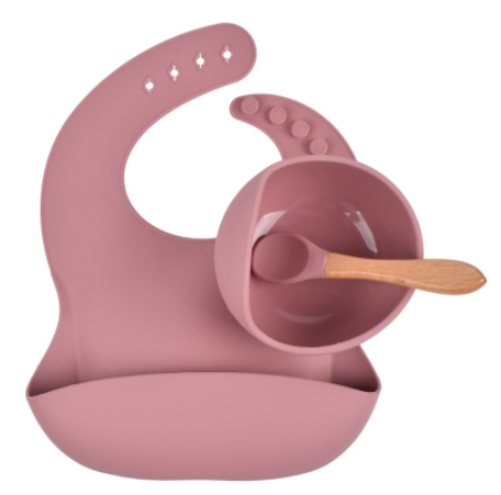 Silicone Bib & Bowl Feeding Set