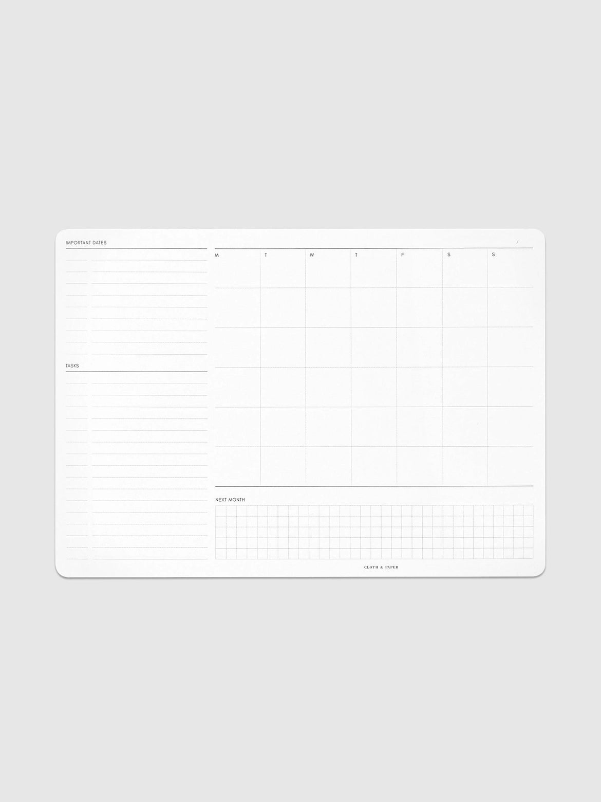 Monthly Agenda Pad