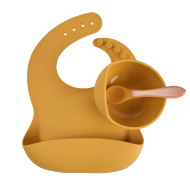 Silicone Bib & Bowl Feeding Set