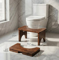Foldable Bamboo Potty Stool,Wide and Stable for Adult Comfort.Easy to Clean,Lightweight & Portable for Bathroom, Travel,or Home