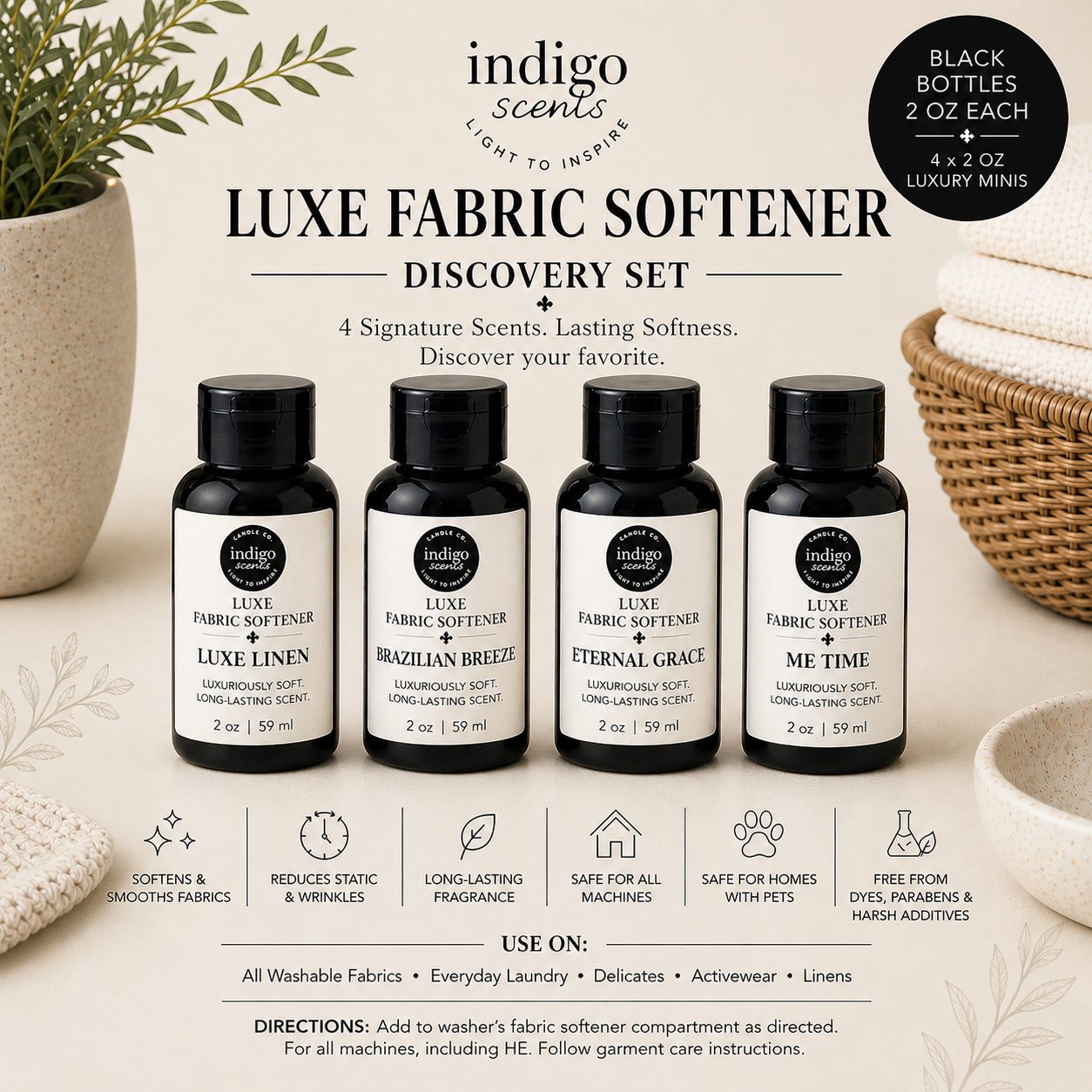 Luxe Fabric Softener Discovery Set | 4 Signature Scents